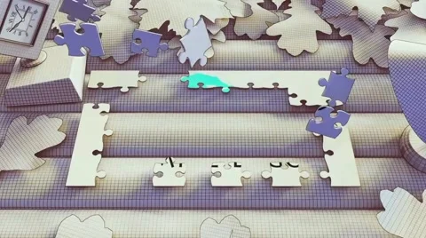 Cartoon Puzzle Logo After Effects stock