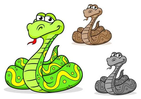 Cartoon python snake Stock Illustration