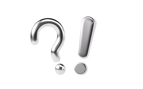 Cartoon question mark and exclamation point, chat mark, 3d rendering. Stock Illustration