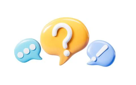 Cartoon question mark and exclamation point, chat mark, 3d rendering. Stock Illustration