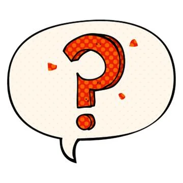 Cartoon question mark and speech bubble in comic book style Stock Illustration