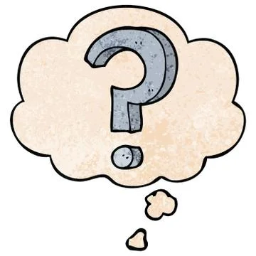 Cartoon question mark and thought bubble in grunge texture pattern style イラスト素材