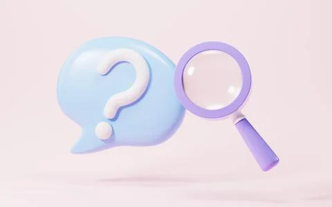 Cartoon question mark, faq problem solution symbol, chat symbol , 3d renderin イラスト素材