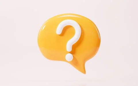 Cartoon question mark, faq problem solution symbol, chat symbol , 3d renderin Stock Illustration