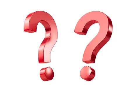 Cartoon question mark, faq problem solution symbol, 3d rendering. Stock Illustration