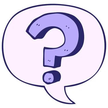 Cartoon question mark with speech bubble in bright neon color Stock Illustration