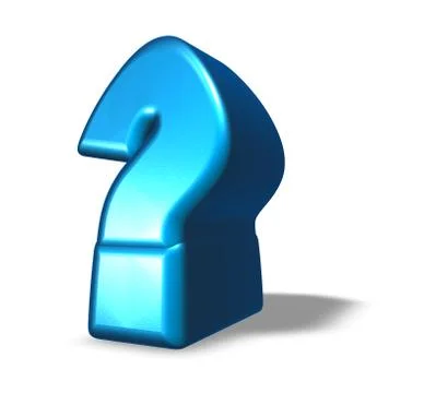 Cartoon question mark on white background - 3d illustration Illustrazione stock