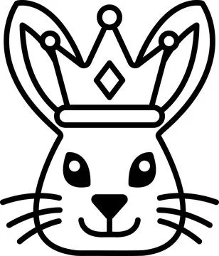 A cartoon rabbit with a crown on its head Stock Illustration