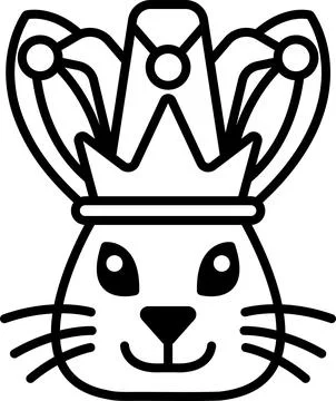 A cartoon rabbit with a crown on its head Stock Illustration