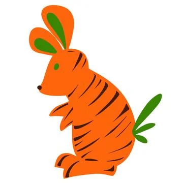 The cartoon rabbit design is suitable for logos, icons, stickers and so on Illustrazione stock