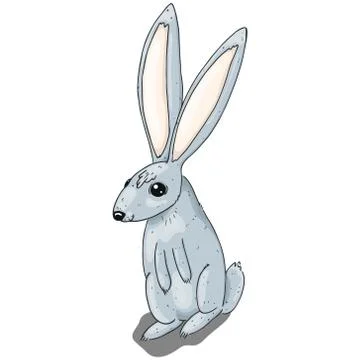 Cartoon rabbit, hare. Stock Illustration
