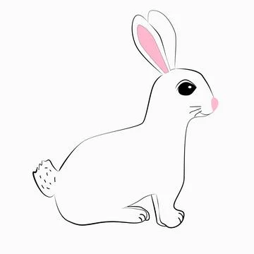 Cartoon rabbit isolated icon on white background Stock Illustration