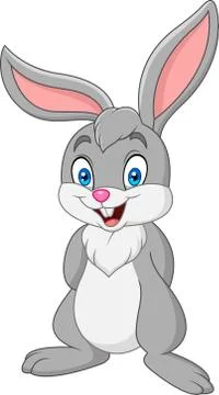 Cartoon rabbit isolated on white background Stock Illustration