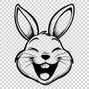 Cartoon rabbit laughing with joy. Stock Illustration
