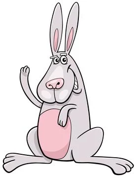 Cartoon rabbit or bunny comic animal character Stock Illustration