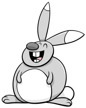 Cartoon rabbit or bunny comic animal character Stock Illustration