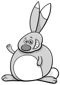 Cartoon rabbit or bunny comic animal character Stock Illustration