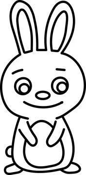 Cartoon rabbit rabbit isolated on white background Stock Illustration