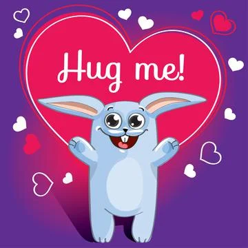 Cartoon rabbit ready for a hugging Stock-Illustration