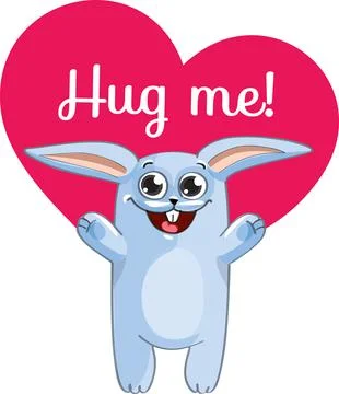 Cartoon rabbit ready for a hugging Stock Illustration