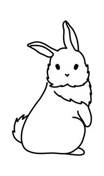 Cartoon rabbit. Simple doodle hand drawn bunny. Vector sketch Stock Illustration