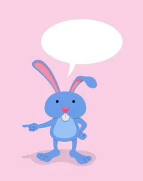 Cartoon rabbit with speech bubble Stock Illustration