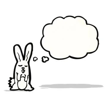 Cartoon rabbit with thought bubble Illustrazione stock