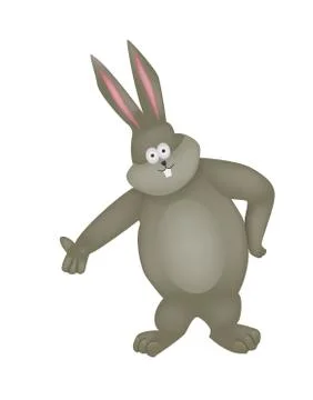 Cartoon rabbit on a white background. Illustrazione stock