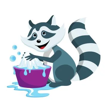 Cartoon Raccoon. Vector graphics to design Stock Illustration