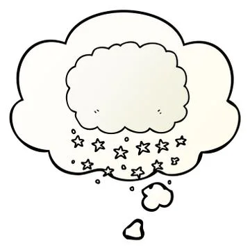 Cartoon rain cloud and thought bubble in smooth gradient style 스톡 일러스트