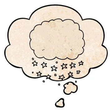 Cartoon rain cloud and thought bubble in grunge texture pattern style 스톡 일러스트