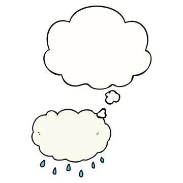 Cartoon rain cloud and thought bubble Illustrazione stock