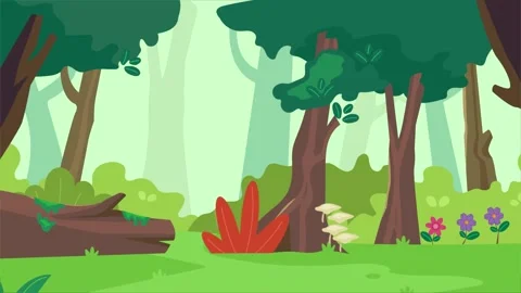 Cartoon Rain Forest Summer Spring Animation Stock Footage 246777526