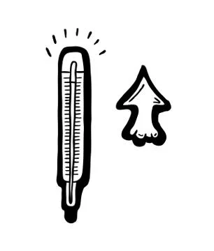 Cartoon raising temperature Stock Illustration