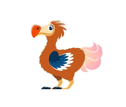 Cartoon Raphus Cucullatus or dodo bird character Stock Illustration