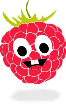 Cartoon raspberry with grin 스톡 일러스트