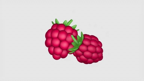 Cartoon raspberry icon on alpha Stock Footage 306856238