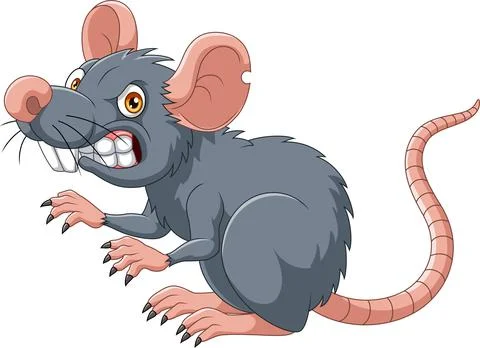 Cartoon rat with angry expression Stock Illustration