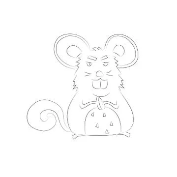 Cartoon rat drawing Stock Illustration