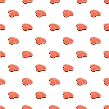 Cartoon raw meat steak seamless pattern background Illustrazione stock