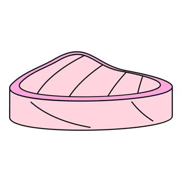 Cartoon raw steak cut piece of meat Stock Illustration