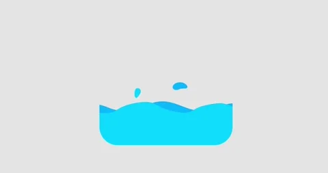 Cartoon rectangle square blue color liquid water fill isolated Stock Footage 315653553