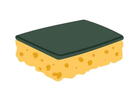 Cartoon rectangular cleaning sponge with pad Stock Illustration