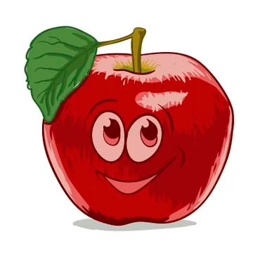 Cartoon red apple Stock Illustration