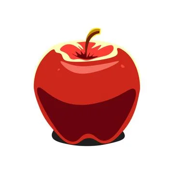Cartoon red apple. Stock Illustration