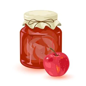 Cartoon red apple jam Illustrazione stock