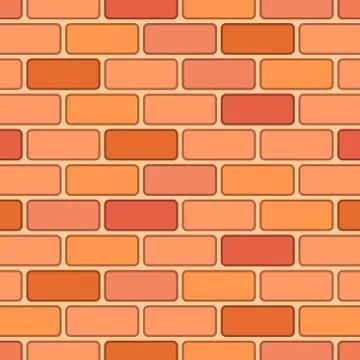 Cartoon red brick seamless pattern Stock Illustration