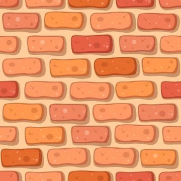 Cartoon red brick seamless pattern Illustrazione stock