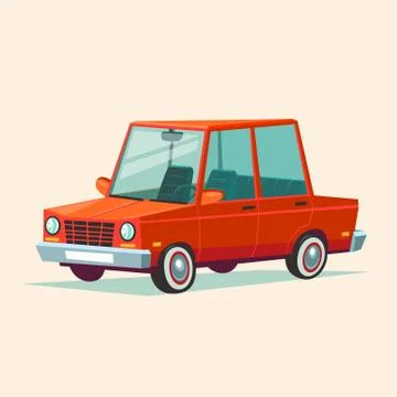 Cartoon red car Stock Illustration