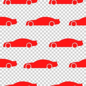 Cartoon Red Car Seamless Pattern Illustration Stock Illustration